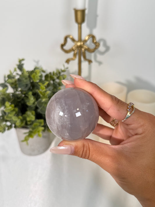 Lavender Rose Quartz Sphere (40)