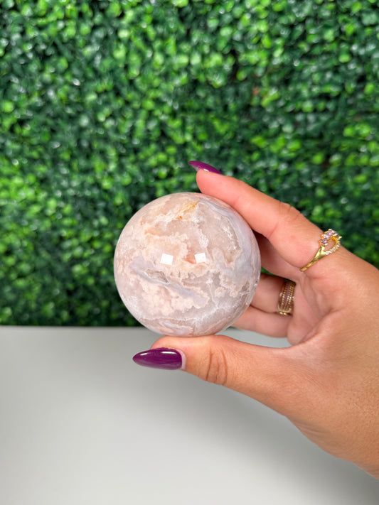 Flower Agate Sphere (74b)