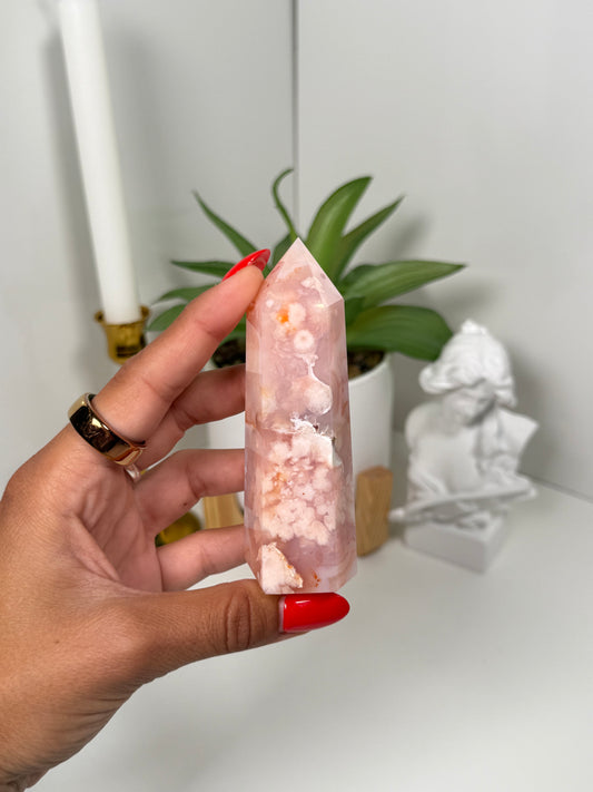 Carnelian x Flower Agate Tower (36)