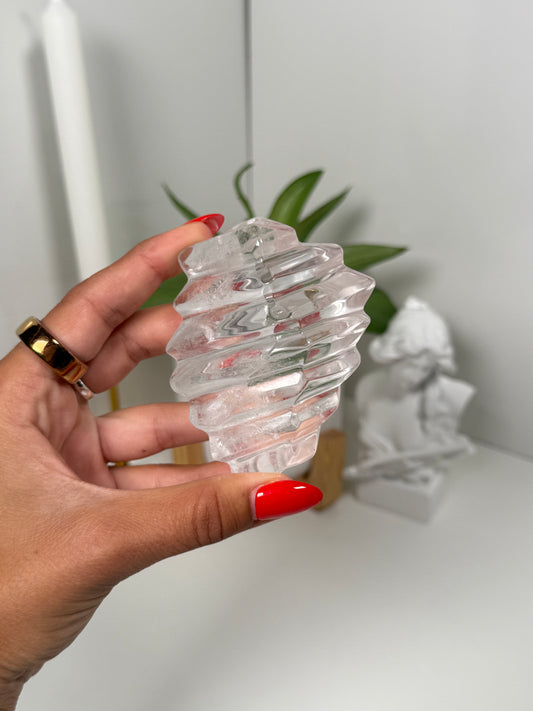 Clear Quartz Geometrical Carving (79)