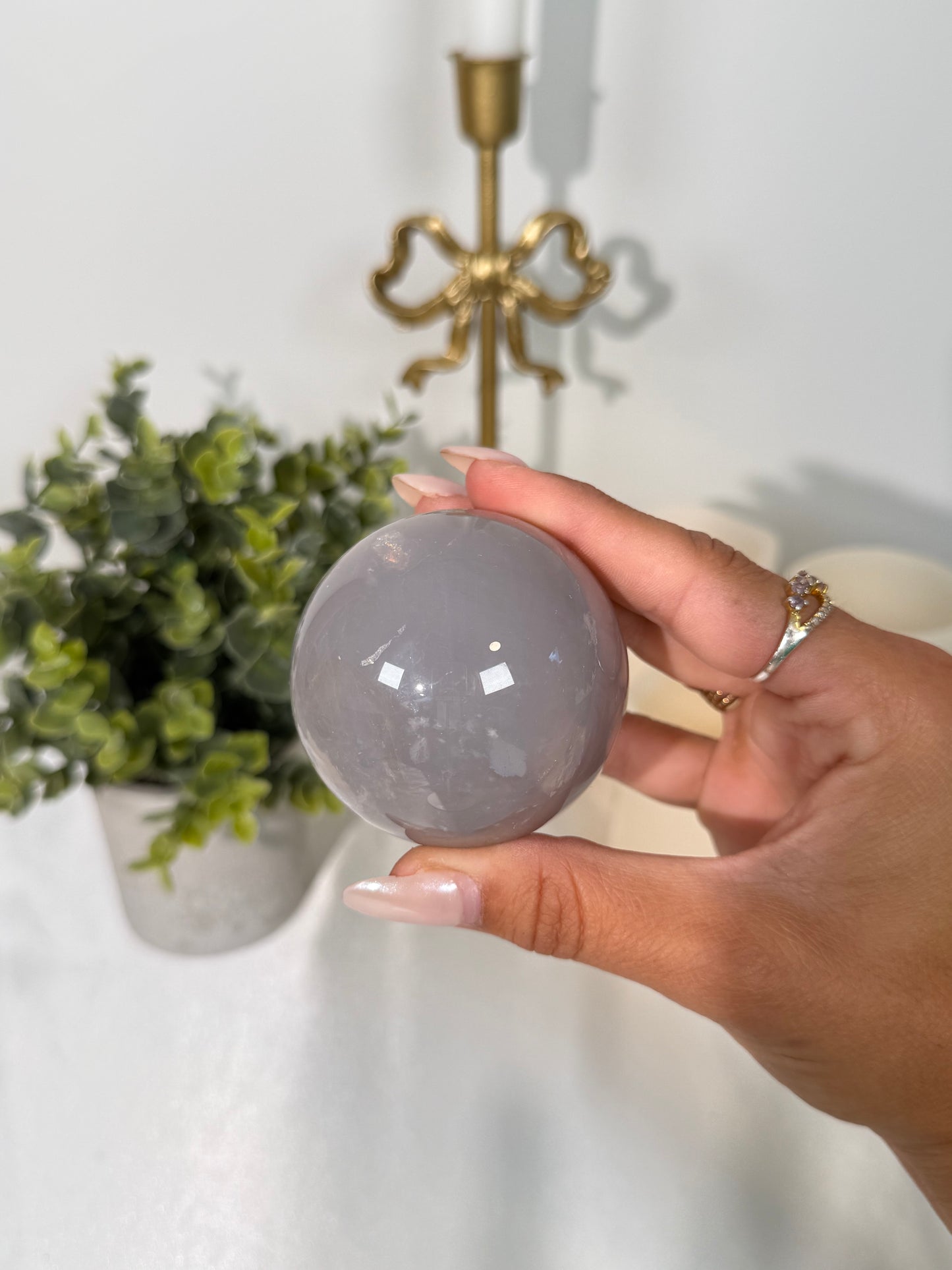 Lavender Rose Quartz Sphere (56)