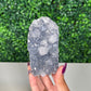 Blue Chalcedony with Apophyllite Cutbase (73k)