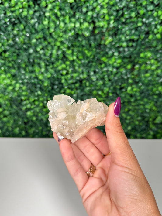 Green Apophylite with Stillbite Cluster (64b)