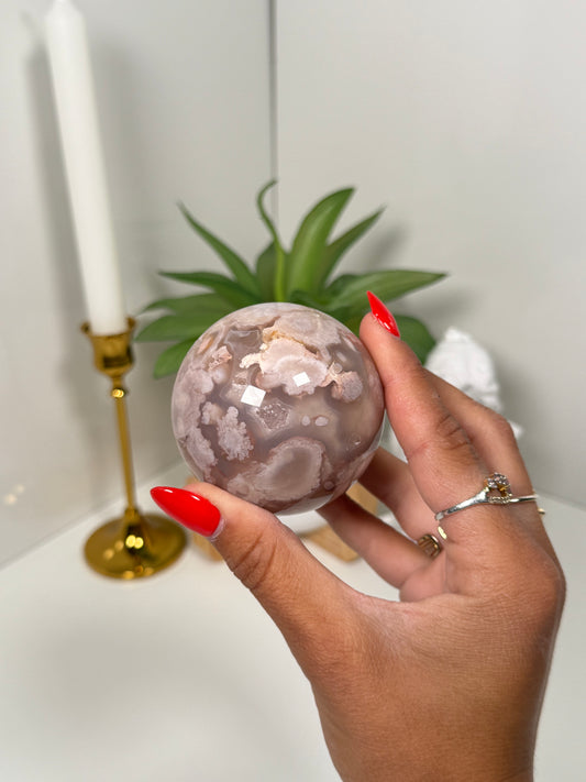 Flower Agate Sphere (64)