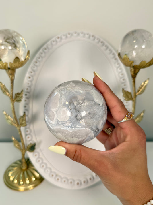 Flower Agate Sphere (71c)