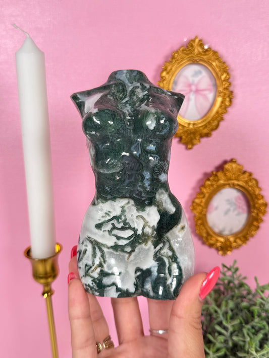 Moss Agate Goddess Body (105a)