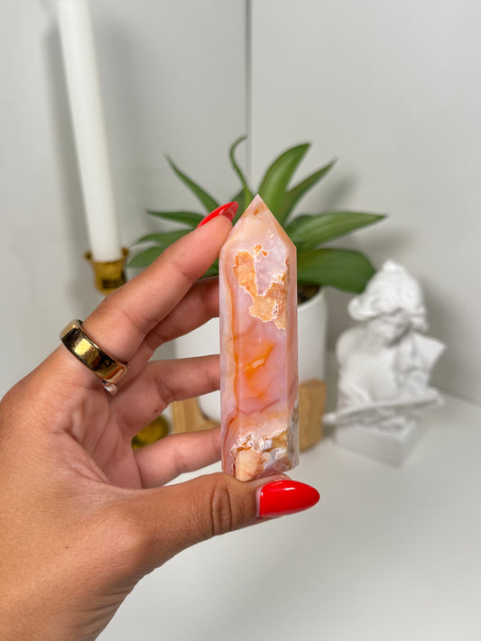 Carnelian x Flower Agate Tower (22)