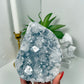 Apophyllite on Blue Chalcedony Cutbase (191)
