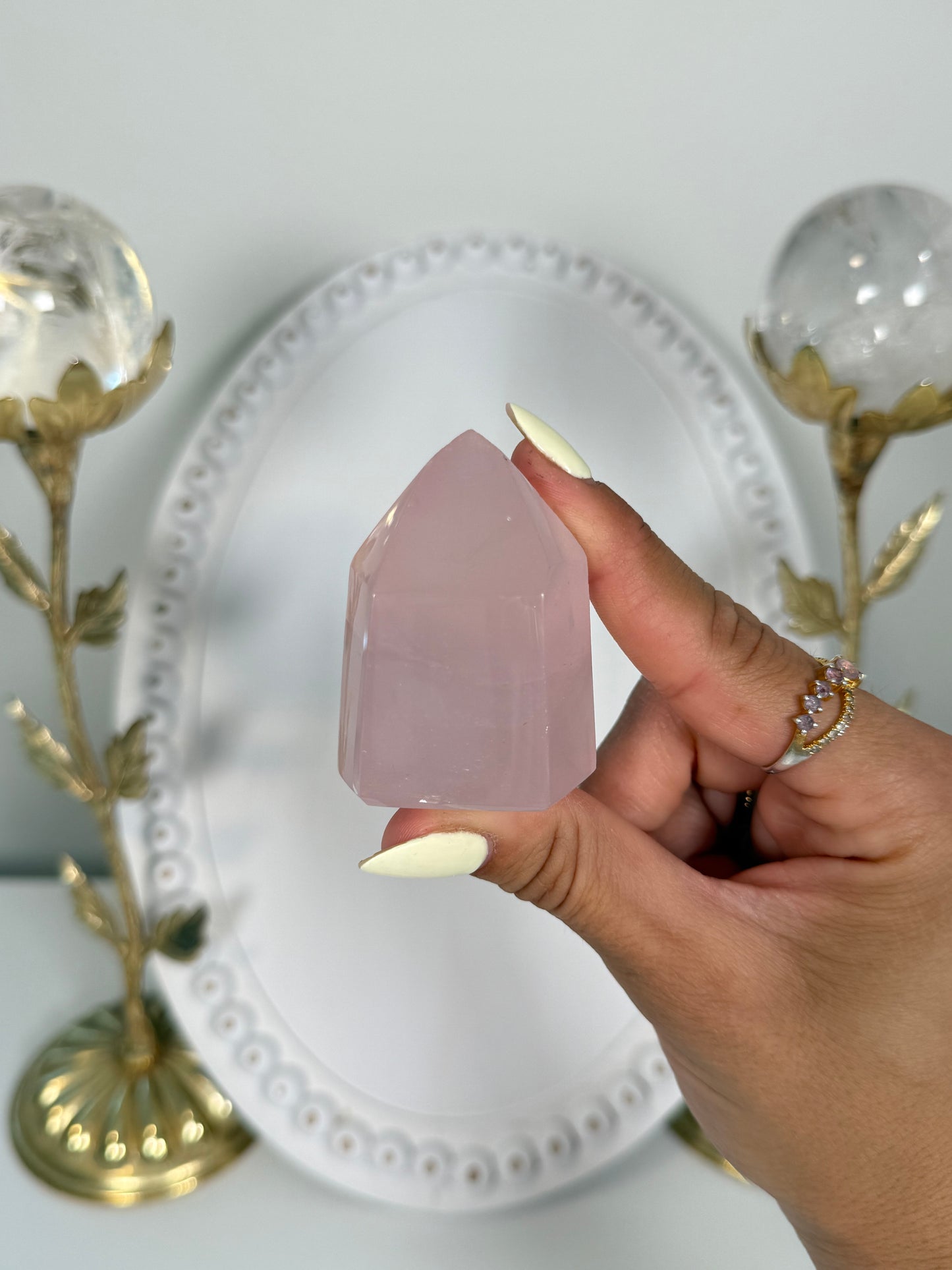 Mini Rose Quartz Tower (15)