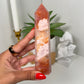 Carnelian x Flower Agate Tower (57e)